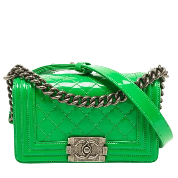 Zielona Skórzana Torba na Ramię Chanel Vintage