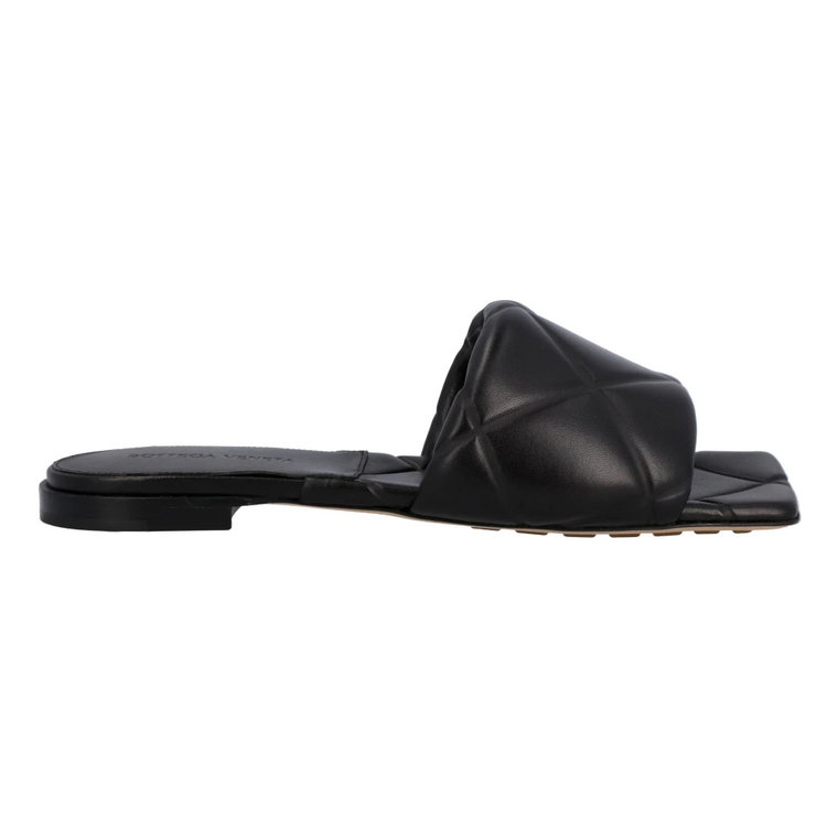 Bottega Veneta Women Rubber Lido Flat Sandal w czarnym Lamsin Bottega Veneta