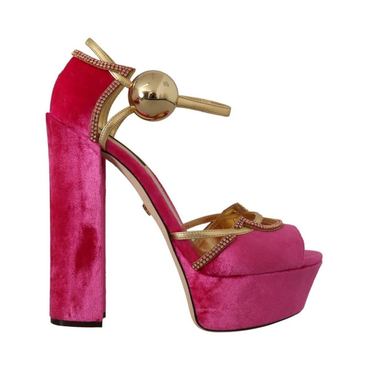Różowe Sandały z Kryształkami na Ramię Dolce & Gabbana