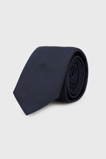 HUGO krawat jedwabny 50474119 kolor granatowy