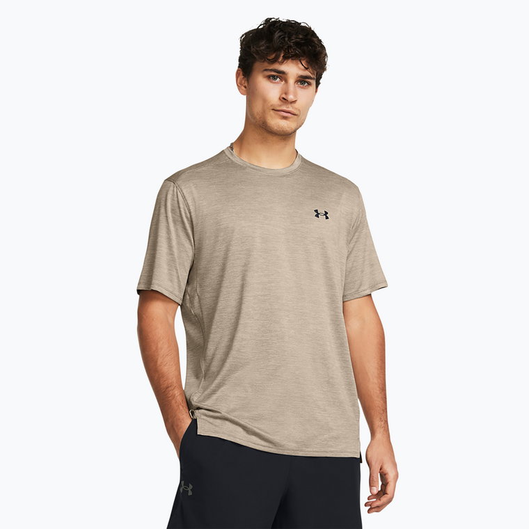 Koszulka treningowa męska Under Armour Tech Vent timberwolf taupe/black | WYSYŁKA W 24H | 30 DNI NA ZWROT