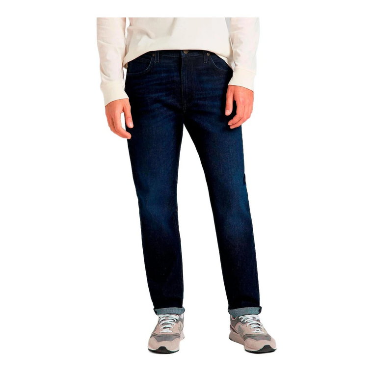 Męskie niebieskie jeansy z zamkiem błyskawicznym i guzikami Lee