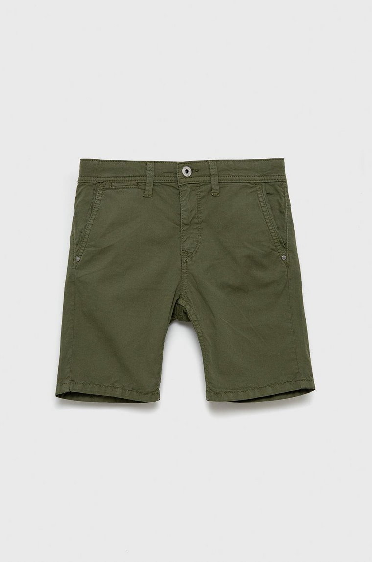 Pepe Jeans szorty dziecięce kolor zielony regulowana talia