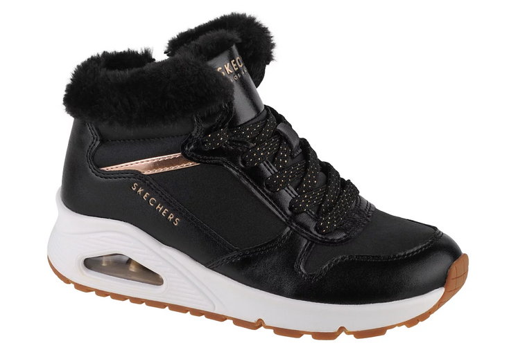 Skechers Uno - Cozy On Air 310518L-BKRG, Dla dziewczynki, Czarne, buty zimowe, skóra syntetyczna, rozmiar: 31