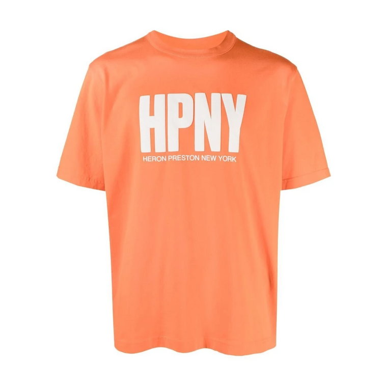 Pomarańczowy T-shirt z Krótkim Rękawem Heron Preston