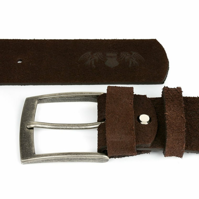 BELTIMORE męski pasek skórzany pudełko zamszowy brązowy A93 : Kolory - brązowy, beżowy, Rozmiar pasków - r.100-115 cm
