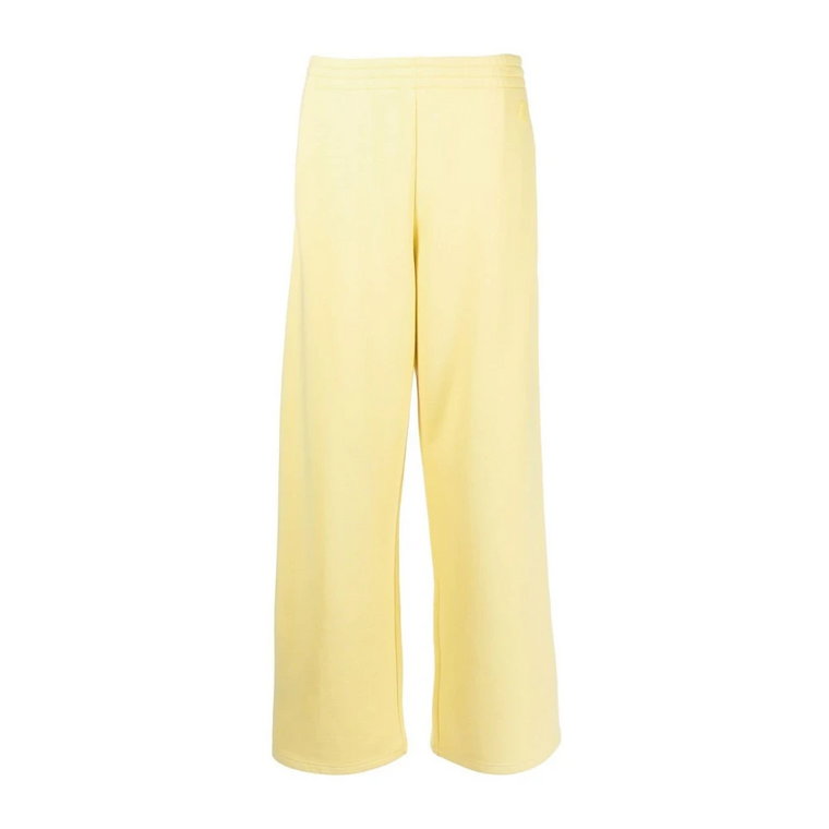 Żółte spodnie z szerokimi nogawkami Moncler