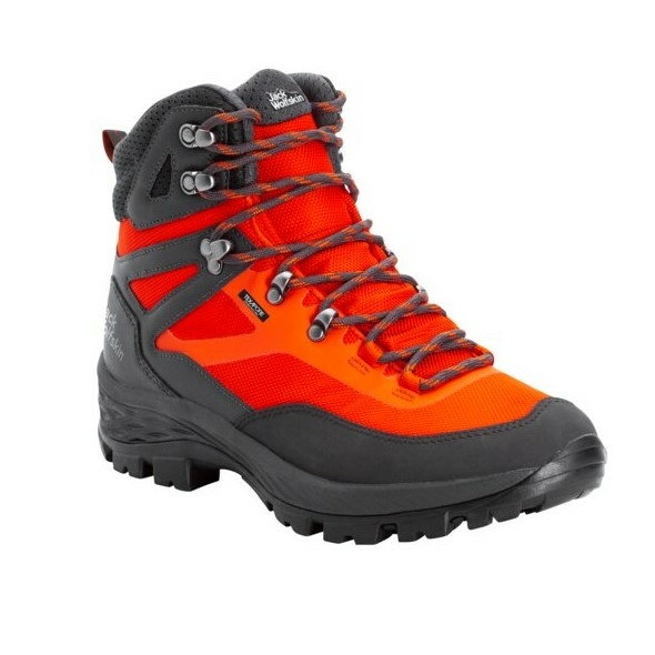 Męskie buty trekkingowe Jack Wolfskin REBELLION GUIDE TEXAPORE MID M orange / phantom - 44,5