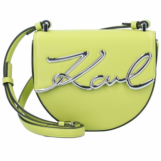 Karl Lagerfeld Signature Torba na ramię Skórzany 19.5 cm pear green