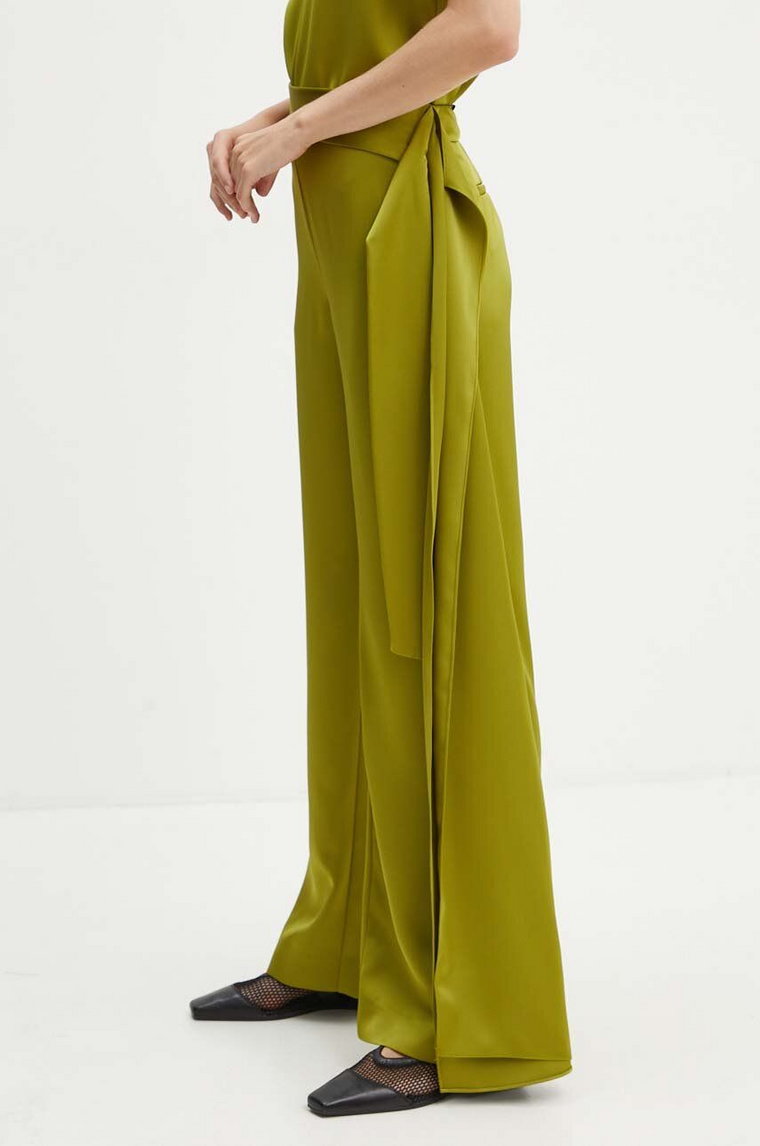 Stine Goya spodnie damskie kolor zielony proste high waist SG5861