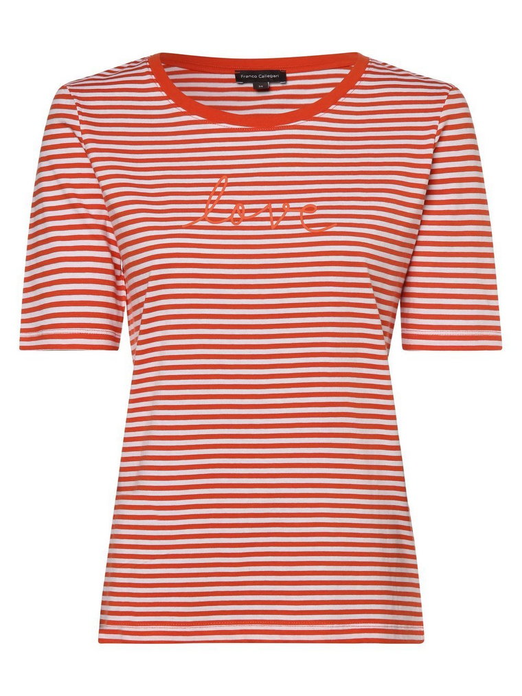 Franco Callegari - T-shirt damski, pomarańczowy|biały
