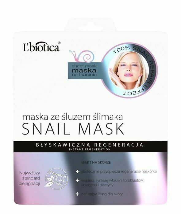 L'biotica - maska ze śluzem ślimaka błyskawiczna regeneracja 23ml