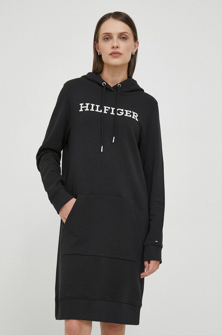 Tommy Hilfiger sukienka bawełniana kolor czarny mini oversize WW0WW40344