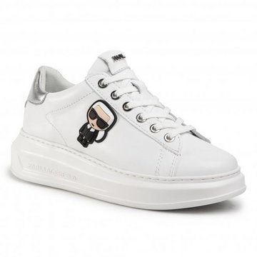 Sneakersy KARL LAGERFELD - KL62530  White Lthr W/Silver