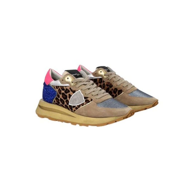 Wysokie Sneakersy z brokatowym wzorem leoparda Philippe Model