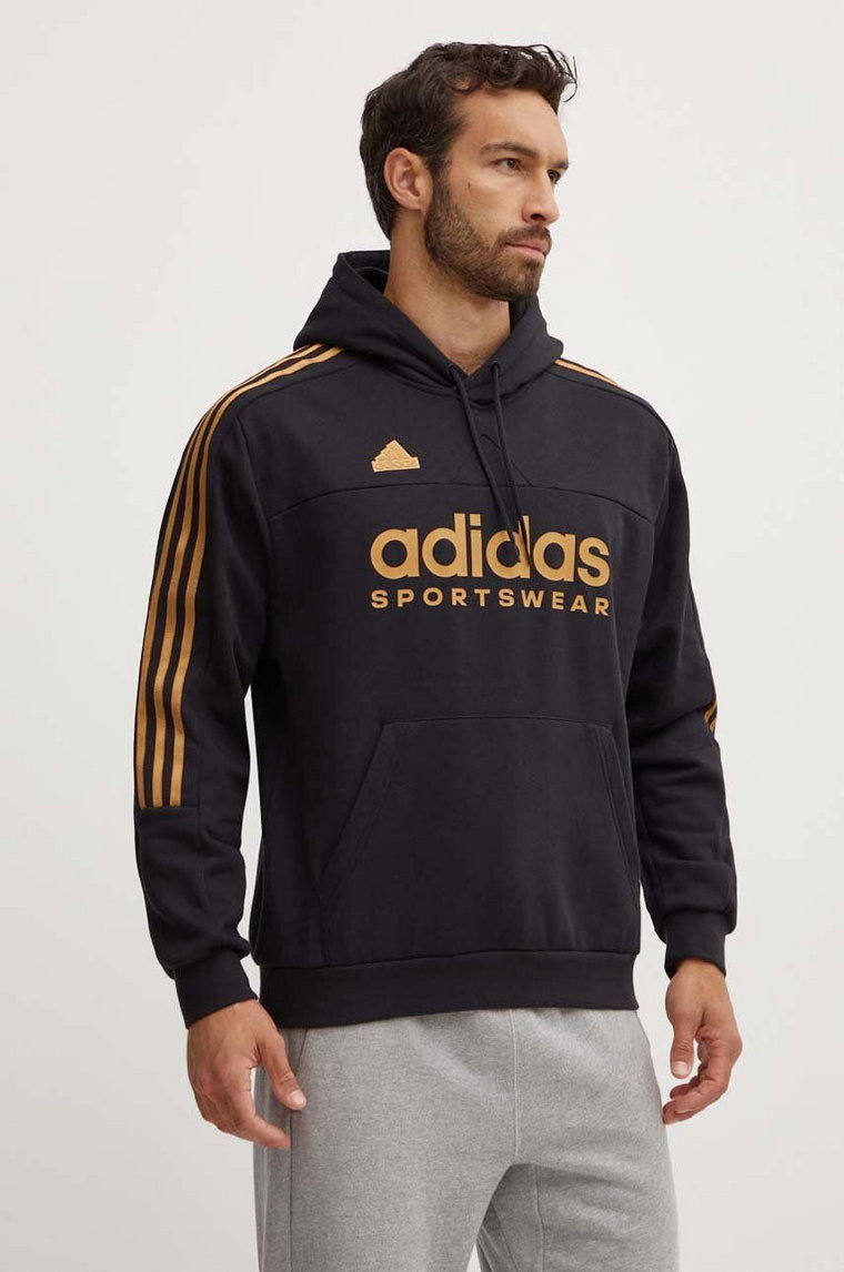 adidas bluza Tiro męska kolor czarny z kapturem z nadrukiem IW8869