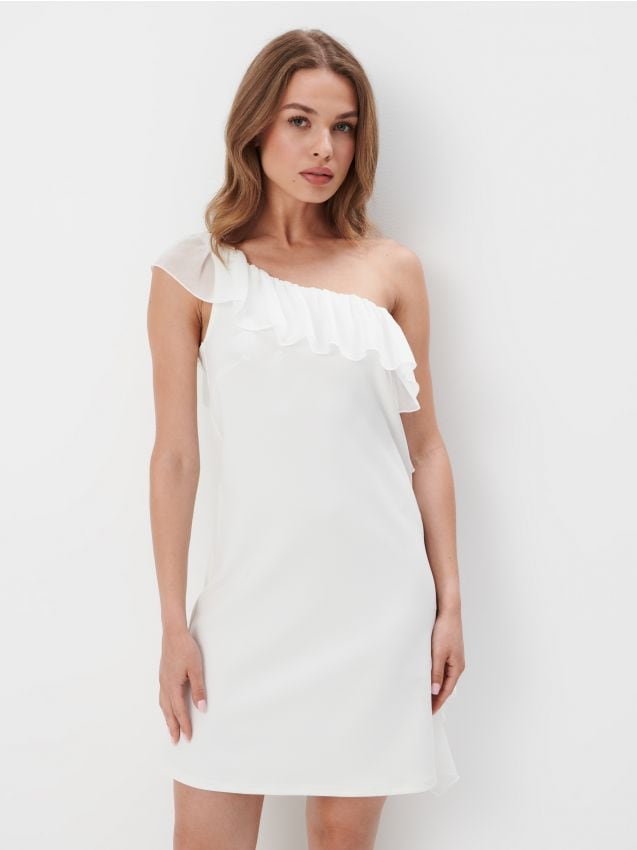 Mohito - Sukienka mini na jedno ramię - biały