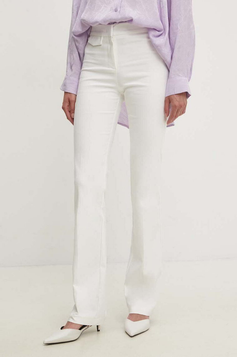 Answear Lab spodnie damskie kolor biały dopasowane high waist