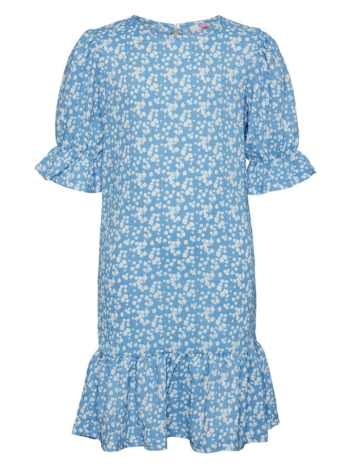 Vero Moda Girl Sukienka "Haya" w kolorze błękitnym