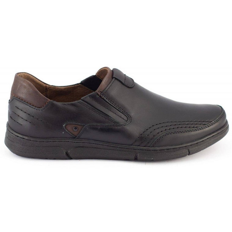 Polbut Buty męskie slip-on J51 czarne