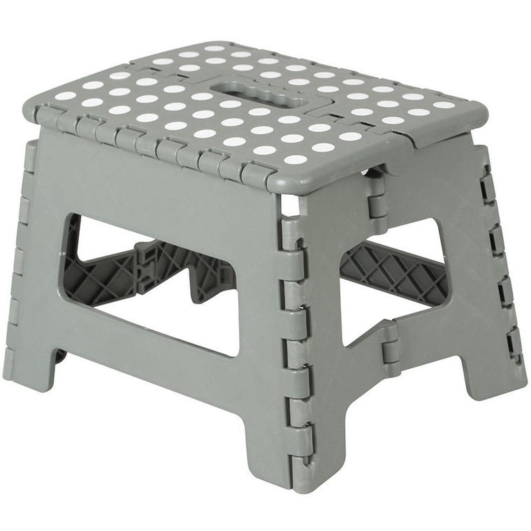 Taboret stołek antypoślizgowy składany 32x25x22 cm szary Deco4Home