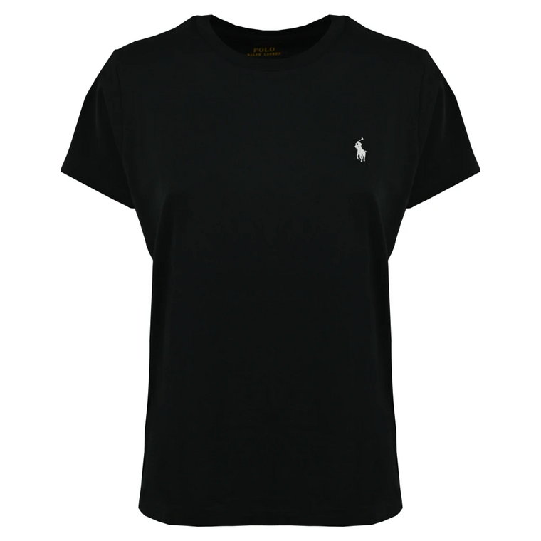 Czarna koszulka z logo dla kobiet Ralph Lauren
