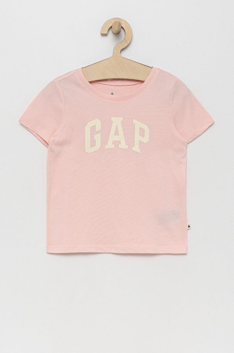 GAP t-shirt bawełniany dziecięcy kolor różowy