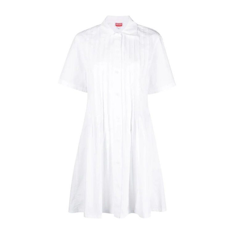 Biała Casual Krótka Sukienka Kenzo