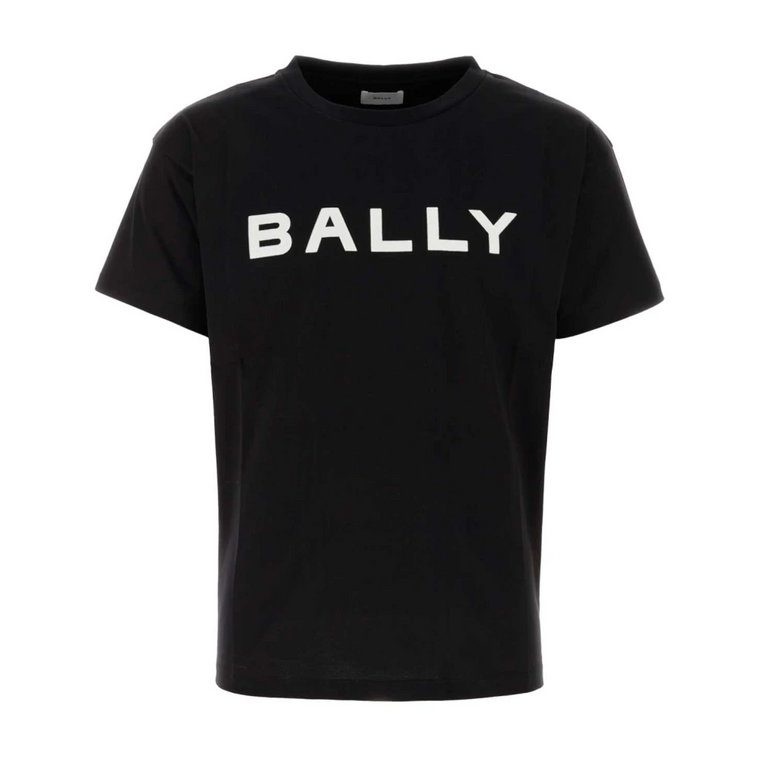 Czarna bawełniana koszulka Bally