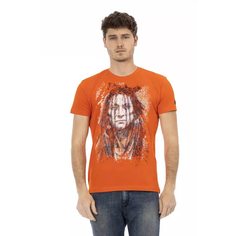 Action Orange T-Shirt z Okrągłym Dekoltem Trussardi