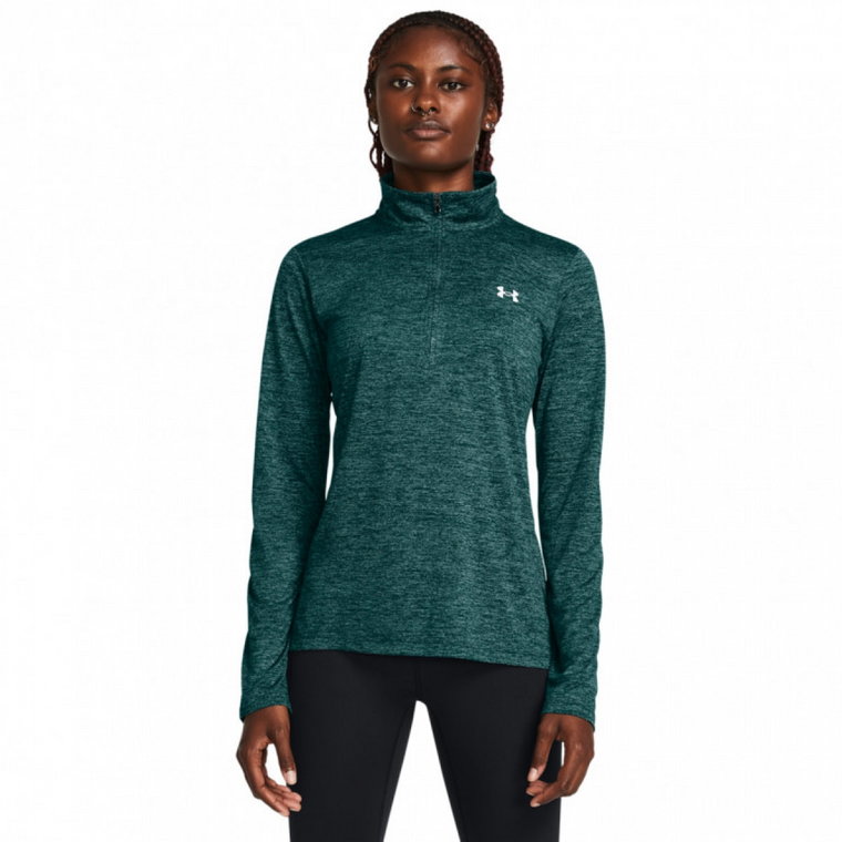 Damski longsleeve treningowy Under Armour Tech 1/2 Zip- Twist - zielony