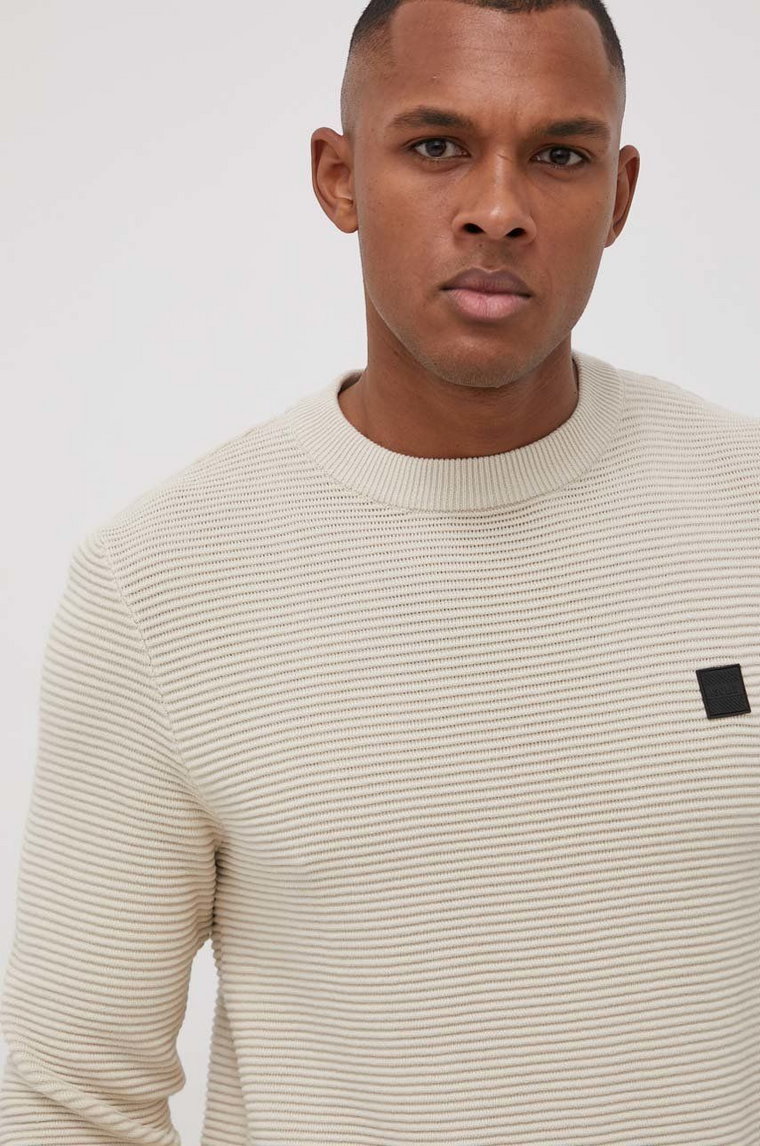 Solid Sweter męski kolor beżowy