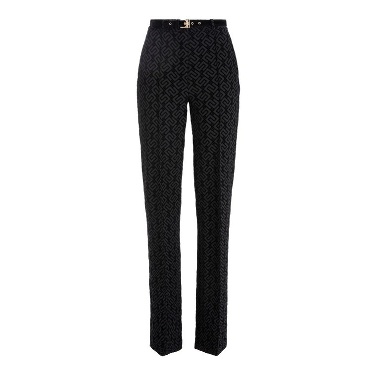 Modne Spodnie Skinny z Nadrukiem Logo Elisabetta Franchi