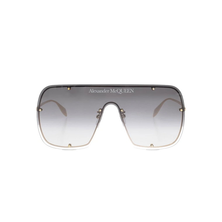 Złote Okulary Przeciwsłoneczne Pilot-Frame z Metalowymi Ramionami Alexander McQueen