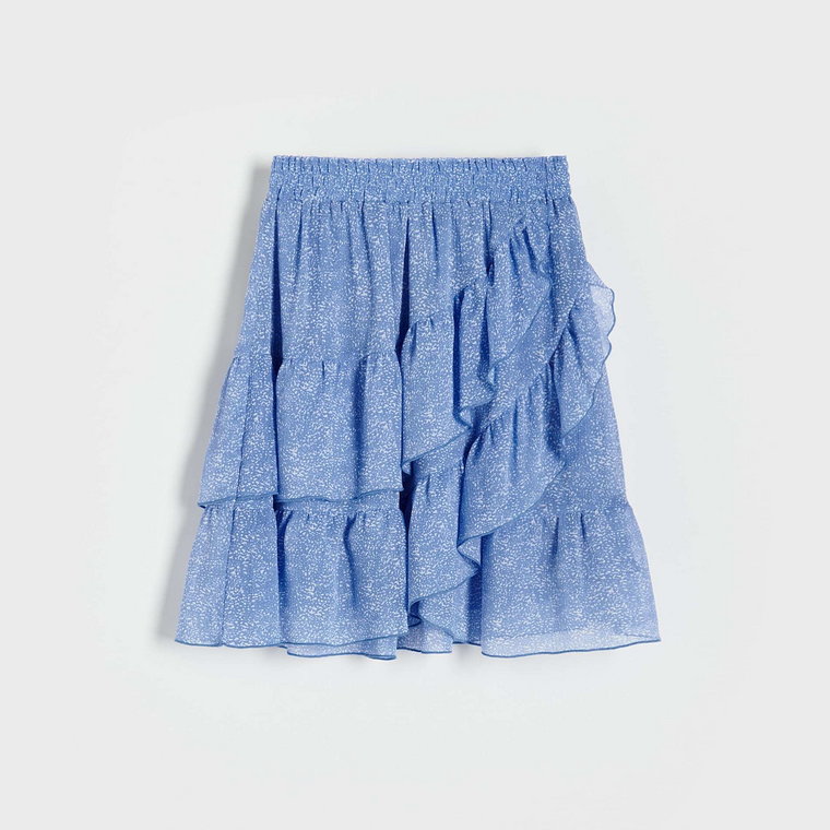 Reserved - Spódnica z falbanami - jasnoniebieski