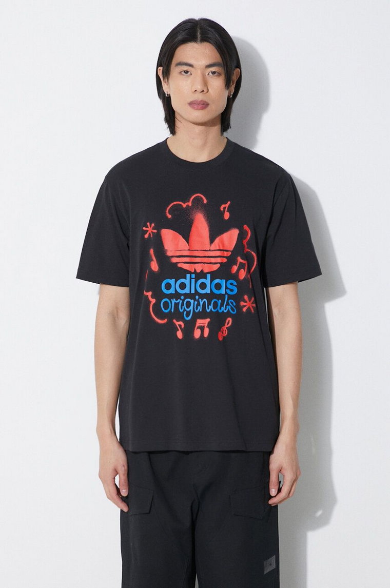 adidas Originals t-shirt bawełniany męski kolor czarny z nadrukiem IS0224