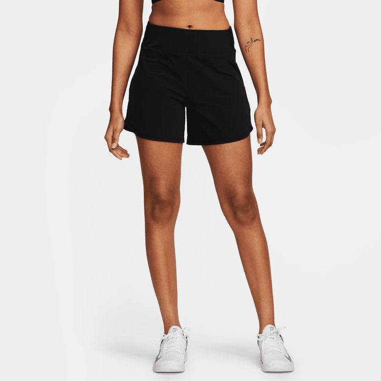 Damskie spodenki ze średnim stanem i wszytą bielizną Dri-FIT Nike Bliss 12,5 cm - Czerń