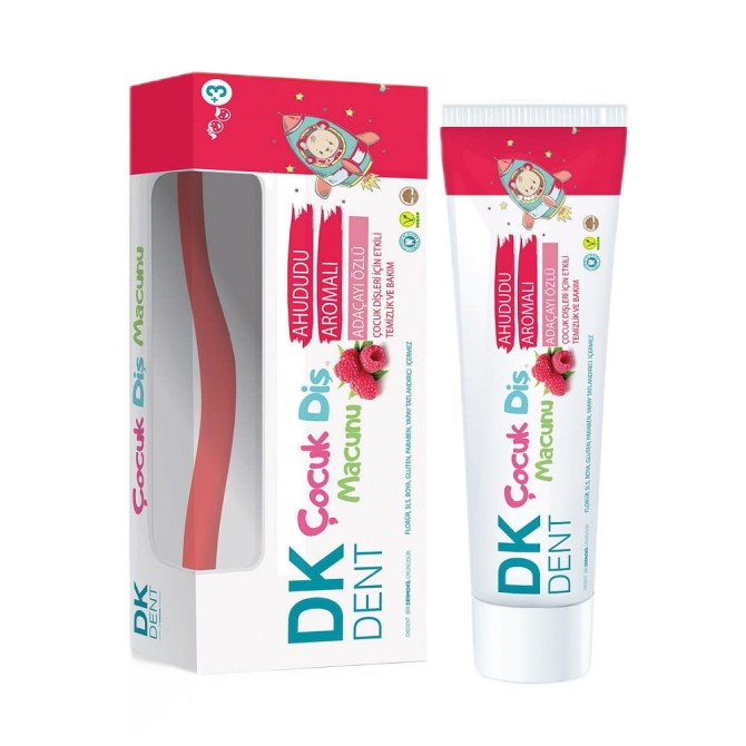 Dermokil DK Dent pasta do zębów dla dzieci Malinowa 50ml + szczoteczka