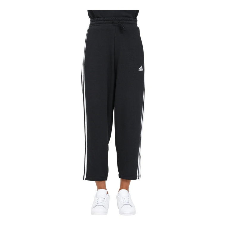 Damskie spodnie sportowe Essentials 3-Stripes Open Hem Fleece Adidas