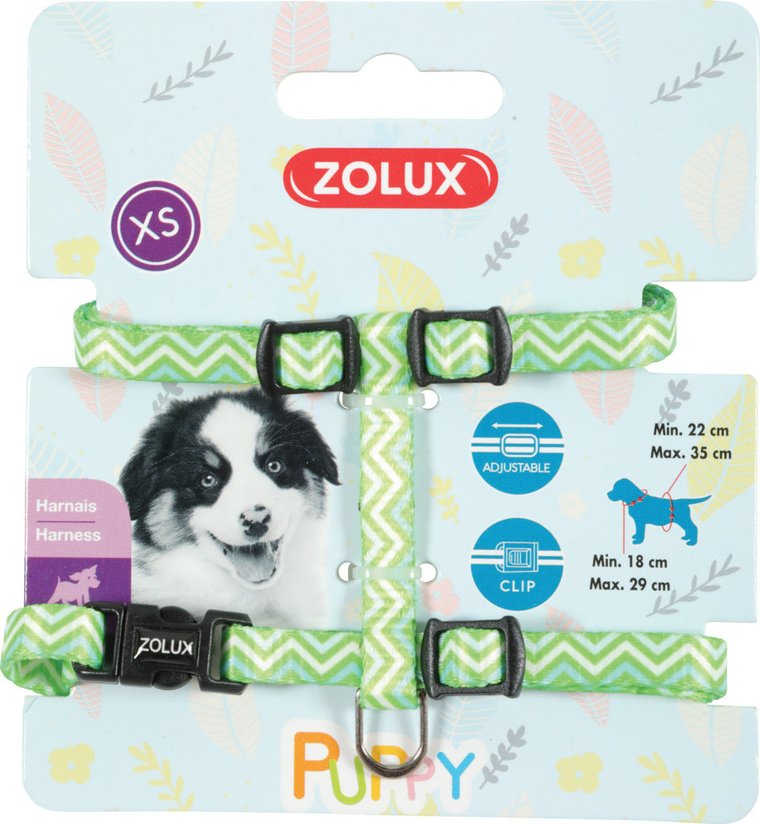 ZOLUX Szelki Puppy PIXIE 8 mm kol. zielony