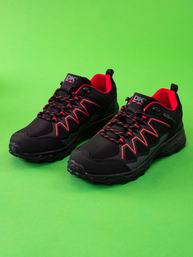 Męskie buty trekkingowe DK czarno- czerwone Softshell