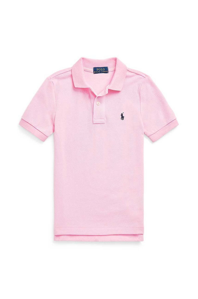 Polo Ralph Lauren polo bawełniane dziecięce kolor różowy gładki