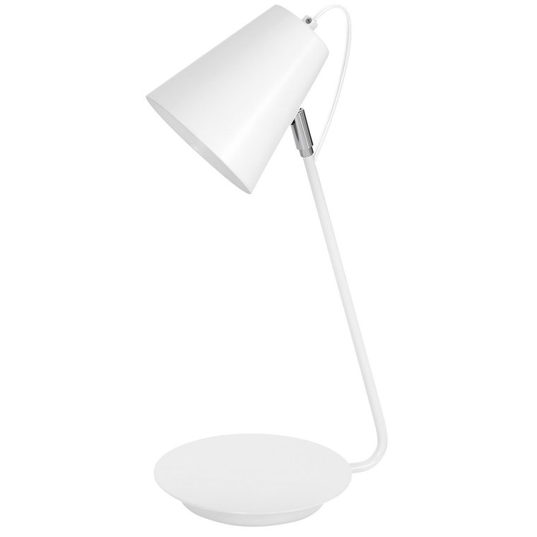 Lampka biurkowa biała stożkowy klosz Desk lamp 1xE27 15W Luminex