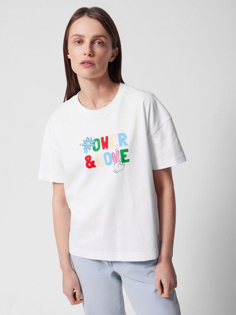 Koszulka Z Krótkim Rękawem Biała Outhorn Power&Love