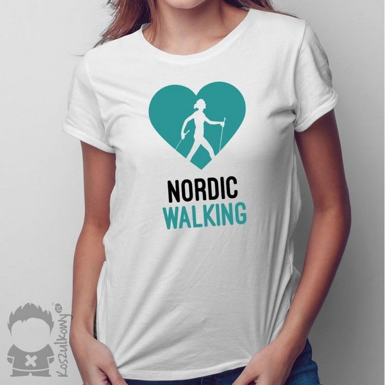 Nordic walking - damska koszulka z nadrukiem