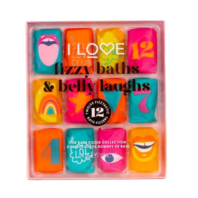 I Love Fizzy Baths &amp; Belly Laughs zestaw kulek do kąpieli 12x30g