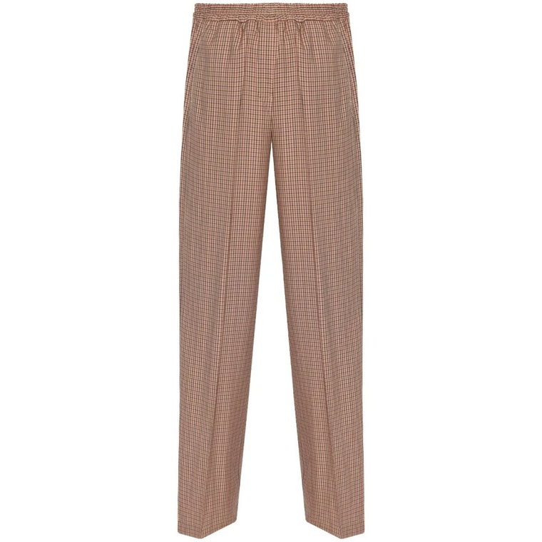 Beige Check Wide Leg Trousers PS By Paul Smith