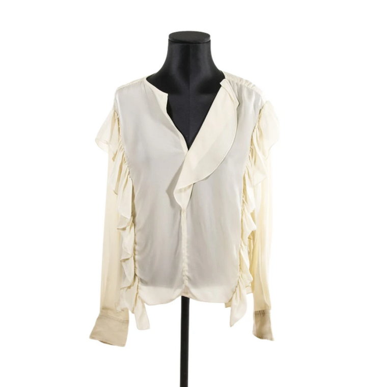 Biała Bluzka z Falbanami - Długie Rękawy - Rozmiar 34 Isabel Marant Pre-owned