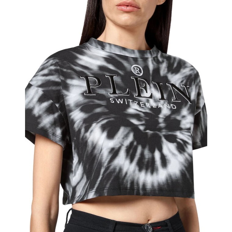 Stylowy Crop Top dla Kobiet - Donna T-Shirt Crop Wtk2310 Philipp Plein
