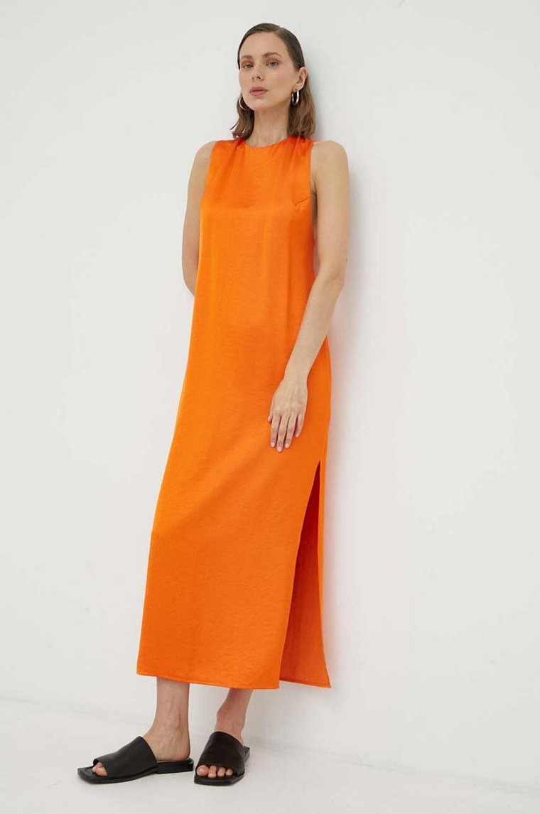 Samsoe Samsoe sukienka kolor pomarańczowy maxi prosta